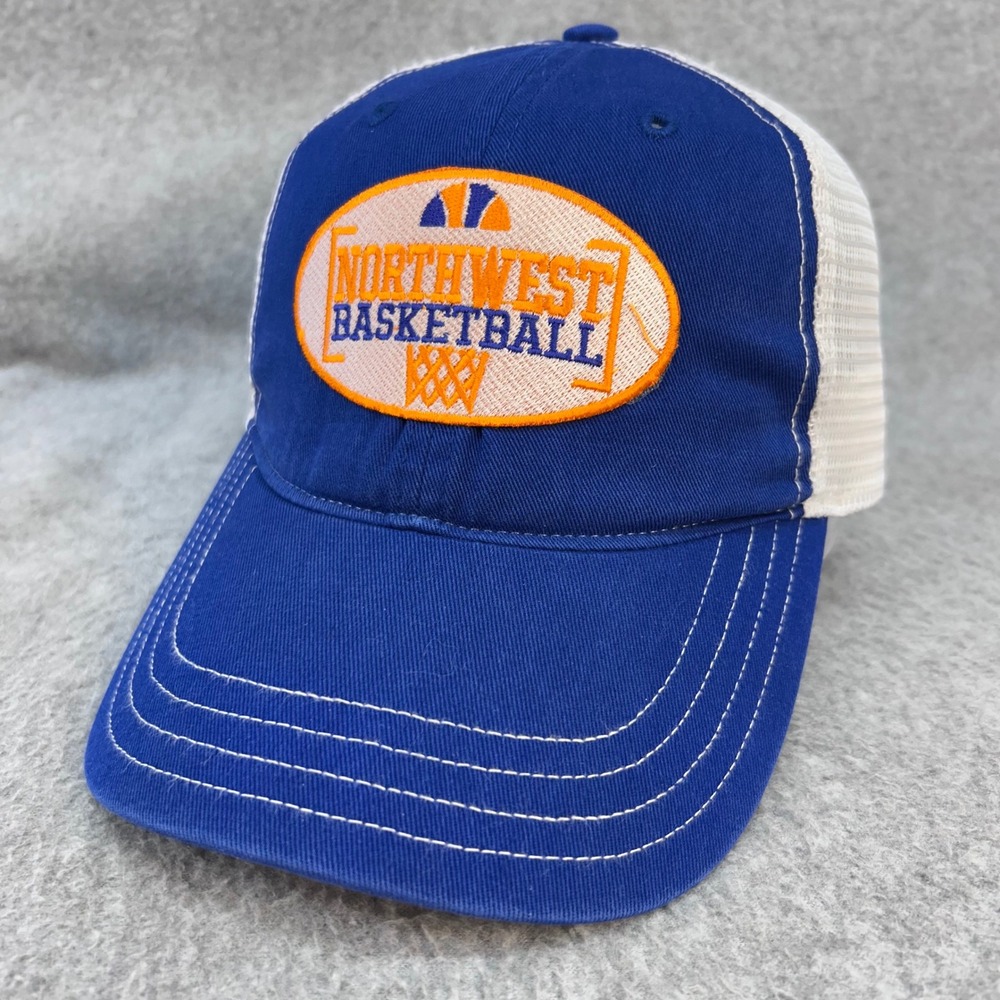 Northwest Basketball Mens Blue Richardson Trucker Hat Snapback Patch Cap MD/LG